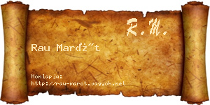 Rau Marót névjegykártya